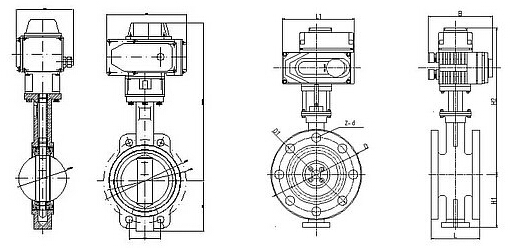 電動開關(guān)蝶閥對夾式結(jié)構(gòu)